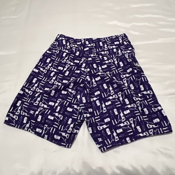 DC Shoes Skate Surf Purple White Snap Button Swim Trunks Board Shorts 32 Act. 30 - Picture 4 of 13